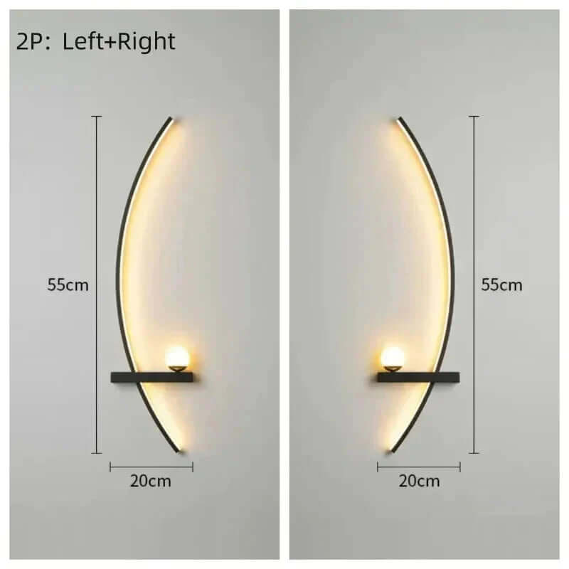 Modern LED Wall Lamp – Minimalist Art Design for Bedroom, Living Room, and Bathroom, Gold/Black