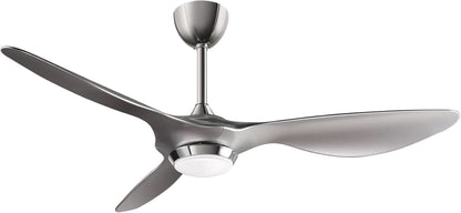 52 Inch Smart WiFi Ceiling Fan With Light And Remote Silver